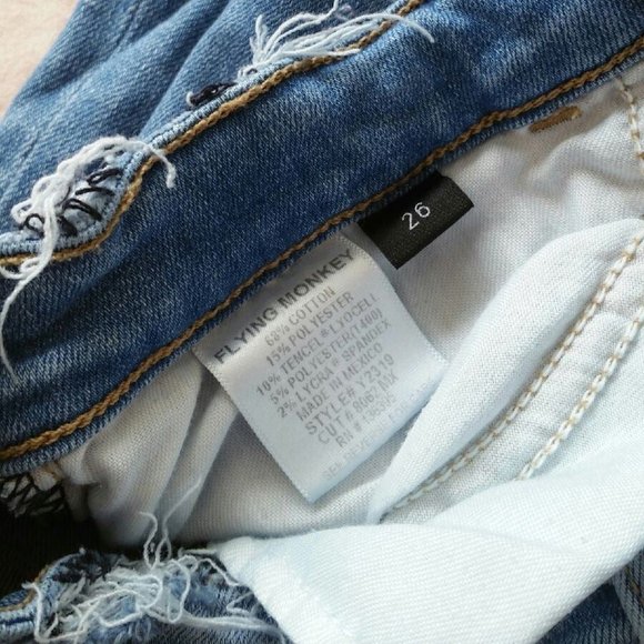 flying monkey jeans W BLEACH HEM - Picture 4 of 5